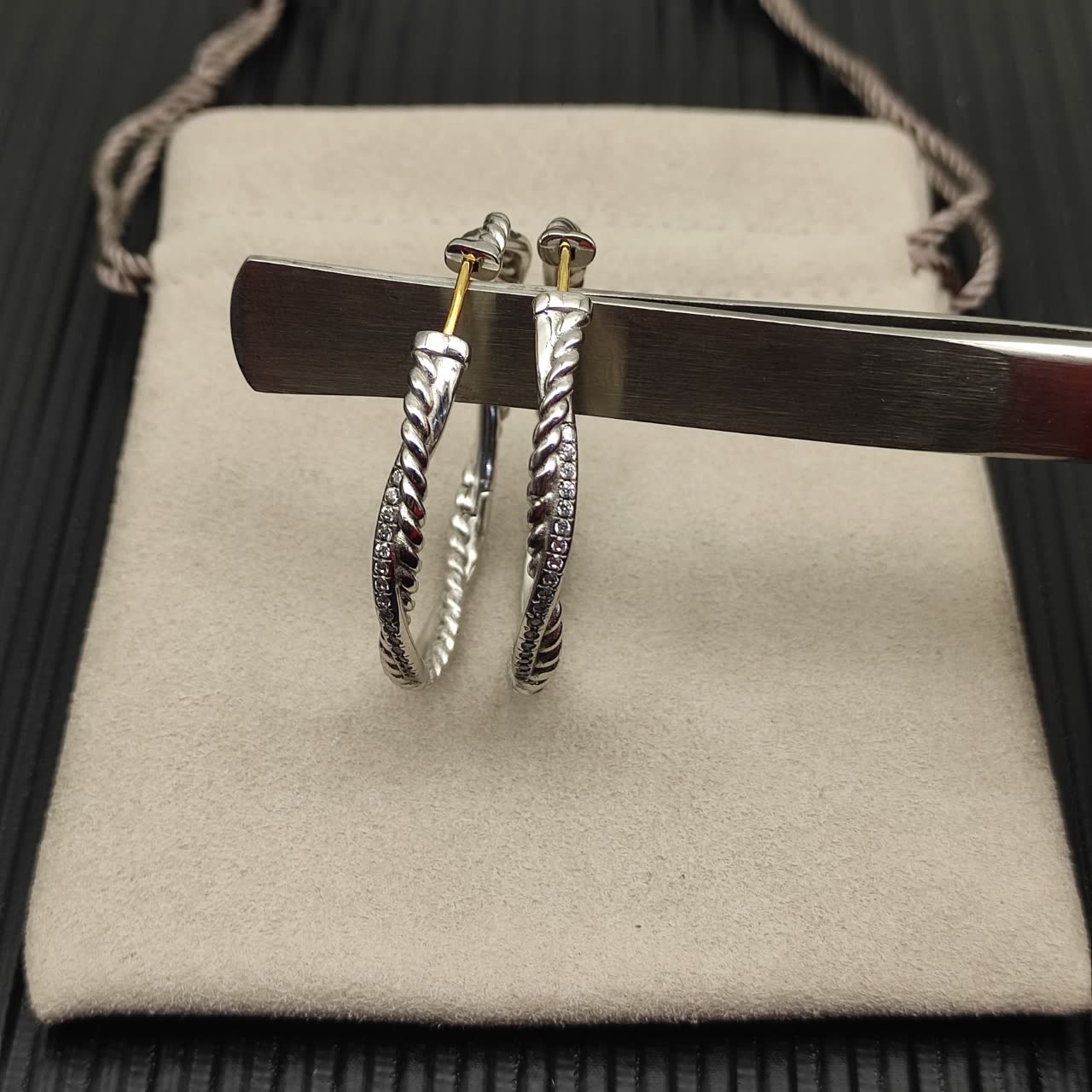 David Yurman Twisted Leaf Hoop Earrings